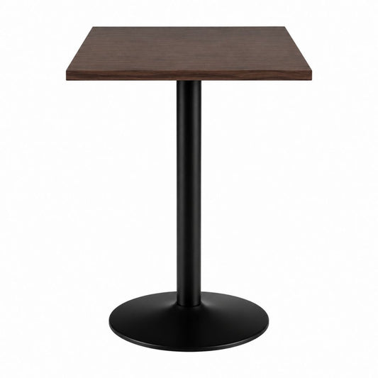 Table de bar carrée marron foncé en MDF et acier 70 x 70 x 75 cm